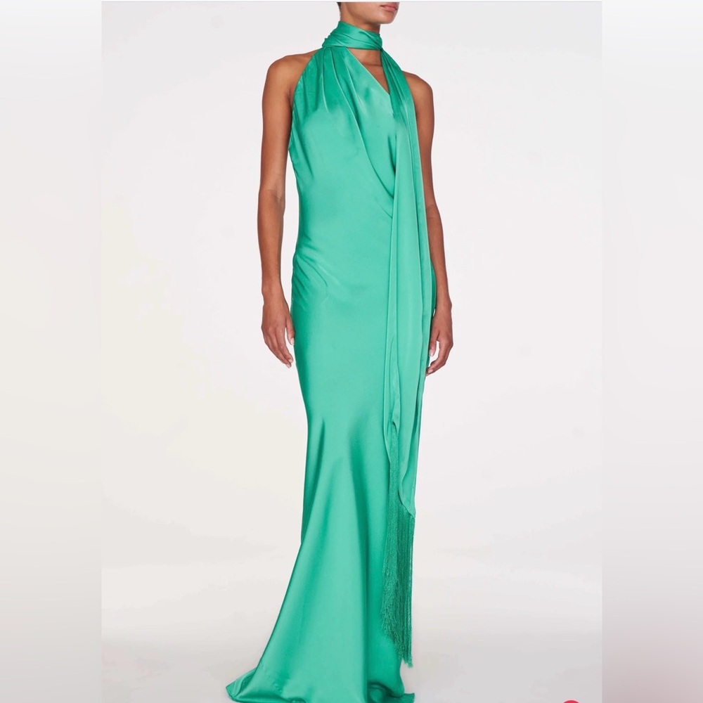 NWT Rat & Boa Teal Satin Draped Maxi Dress